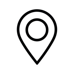 Simple Black Location Pin Icon on White Background