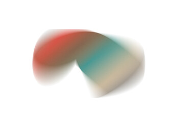 Abstract Gradient Shape with Red Brown Teal and Beige Colors on Textured White Background