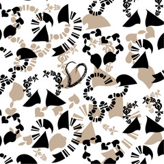 geometric brush line heart pattern background texture abstract art print design