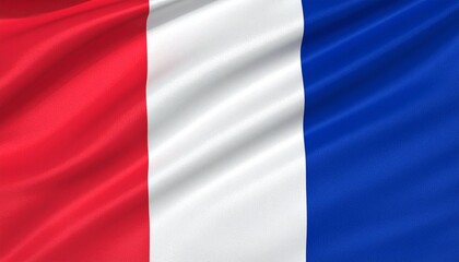 The French national flag waving elegantly in the wind
