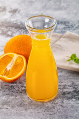Fresh orange juice in the glass