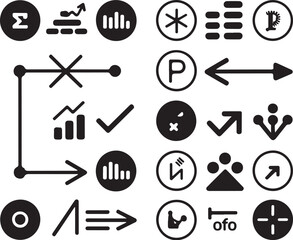 Obraz premium Circle Interface Symbols for Web Design