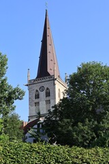 Blick auf die Evangelische Stadtkirche im Zentrum der Stadt Unna im Ruhrgebiet