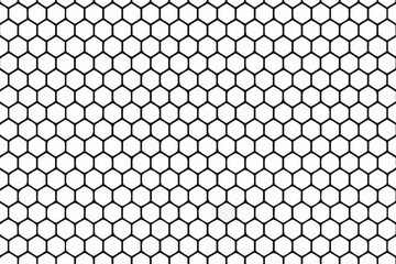 Monochrome Honeycomb Pattern with Black Lines and White Fill Abstract Background for Design Projects