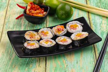 Koream homemade roll Kimbap with nori seaweed