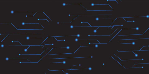 Obraz premium Blue network. Abstract connection on gradient background. 3D Network technology background with dots and lines for desktop. Ai system background. Line background, network technology