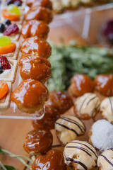 Sweets and candies at a candy bar , event reception
