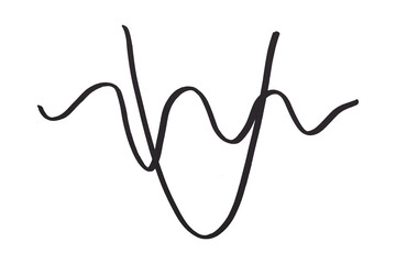 Black ink pen line, underline, isolated on transparent background. Simple ink pen scribble effect. Perfect for business and school presentation design.