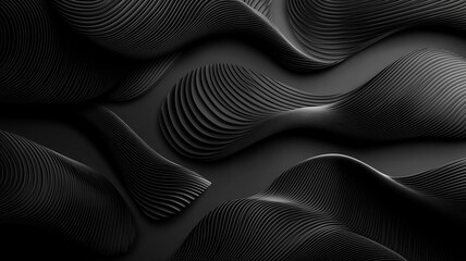 Smooth, flowing lines.
Monochromatic abstract art.