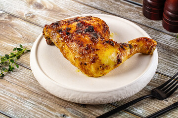 Roasted chicken leg with spices
