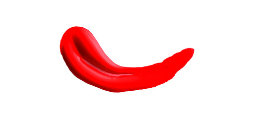 Beautiful red watercolor brush isolated on transparent background.