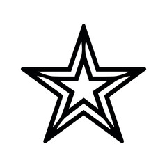 Fototapeta premium Black Outline Star Icon, Geometric Shape on White Background