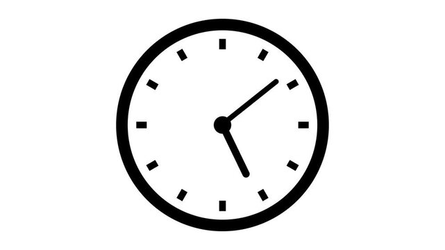 時計回りの後反時計回りに回る時計の針のループアニメーション（背景透過）