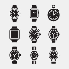 Collection of Stylish Wristwatch Icons
