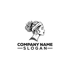 Woman Profile with Laurel Wreath Emblem