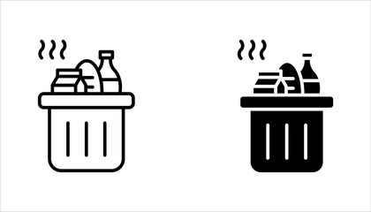 waste collection icon set. thin line design, vector illustration on white background