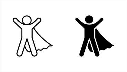 Confidence icons set. Motivation symbol, life skills, self-confident and successful person. vector illustration on white background