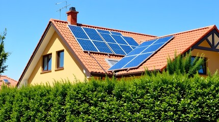 solar panels on roof