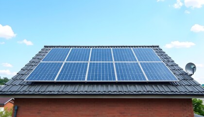 Naklejka premium solar panels on roof