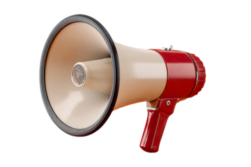 Red and cream megaphone isolated on transparent background
