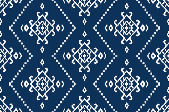 Ikat, Adras - seamless ethnic pattern. Uzbekistan, Tajikistan, Boho, Asia. Vector Illustration for greeting cards, printing for textile design, wallpaper, surface textures