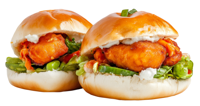 Vada Pav bread traditional Indian food isolated on white background, PNG transparent clipart.