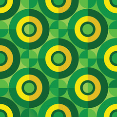 Fototapeta premium Seamless green Bauhaus circle pattern background wallpaper