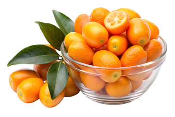 Kumquat fruits isolated on transparent surface PNG transparent background