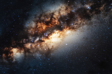 Fototapeta premium Breathtaking celestial river of millions of twinkling stars and dark cosmic dust lanes stretches across the vast expanse of the deep universe.