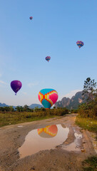 Balloons floating