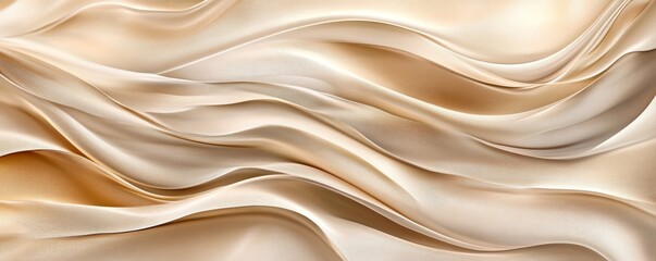 Obraz premium Golden Silk Waves Abstract Background, Fabric , Texture