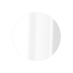 Transparent glass circle with diagonal reflection, isolated on transparent background
