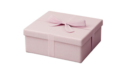 Pink gift box with ribbon isolated on white background