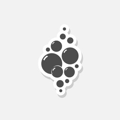 Water Bubble icon sticker isolated on gray background