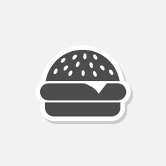 Burger icon sticker isolated on gray background