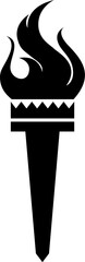 A fire torch silhouette vector illustration. fire flame torch icon vector art silhouette