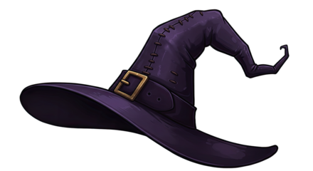 Cartoon Illustration of Witchs Hat.