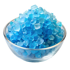 Blue crystal sugar decoration isolated on transparent surface PNG transparent background