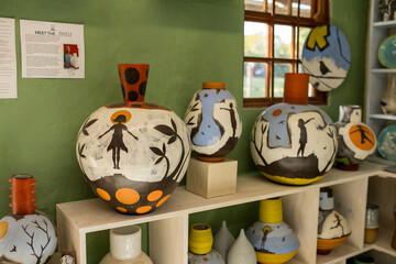 Artist in Ceramics and Pottery Studio working