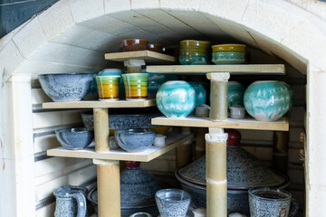 Artist in Ceramics and Pottery Studio working