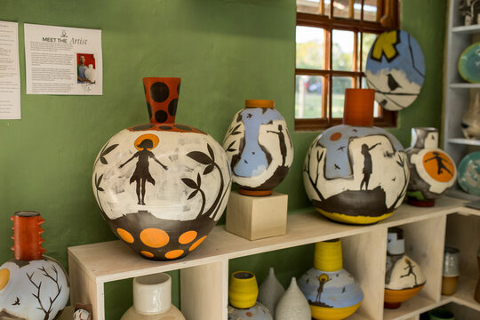 Artist in Ceramics and Pottery Studio working