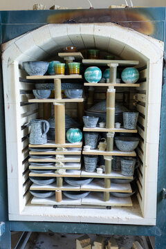 Artist in Ceramics and Pottery Studio working