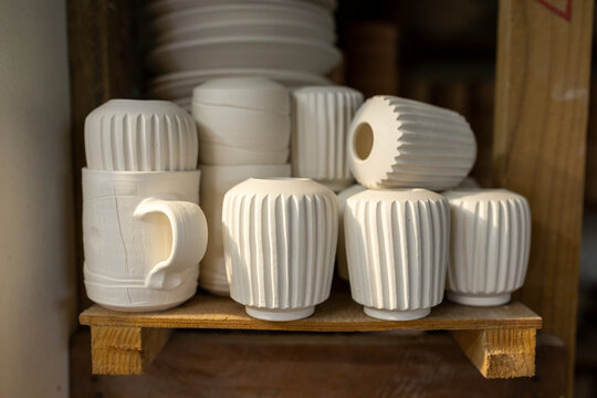 Artist in Ceramics and Pottery Studio working