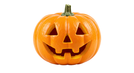 Carved Halloween Pumpkin with Smiling Face 1.