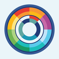 Obraz premium A colorful vector diagram in a circular design illustrating concepts of progress, growth, and the data visualization process