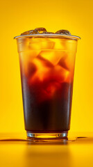 glass of cola with ice