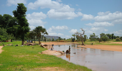 Landscapes of the Bandiagara cliffs in Mali