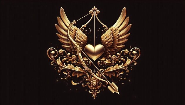 Cupid&rsquo;s Bow and Arrow Decorative bow and arrow without any dep