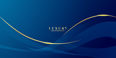 Luxury dark blue background with elegant golden lines