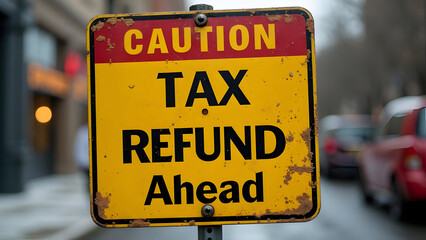 Public Safety Approval Caution Sign Tax Refund Ahead Certification